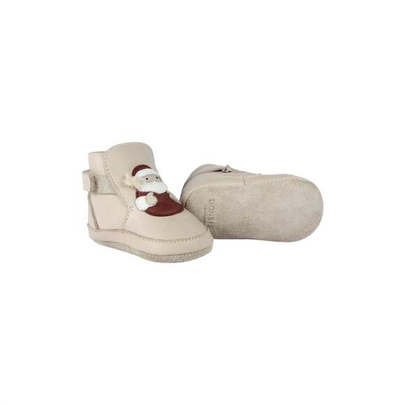 NEW DONSJE kid's agga's santa booties in ivory classic leather